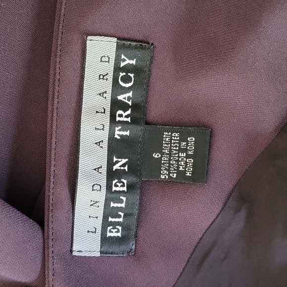 Elegant Ellen Tracy women's V back scoop neck mini dress, 6, brown lined - Picture 5 of 7